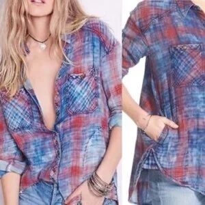 Free People plaid shirt